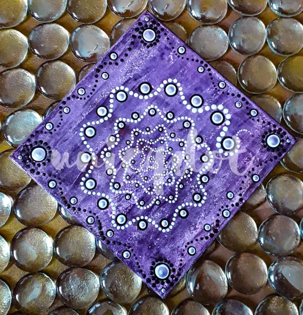 9. acryl auf malpappe, untergrund 3-schicht, 15x15 cm, acrylic on cardb., 3 layer backgr.