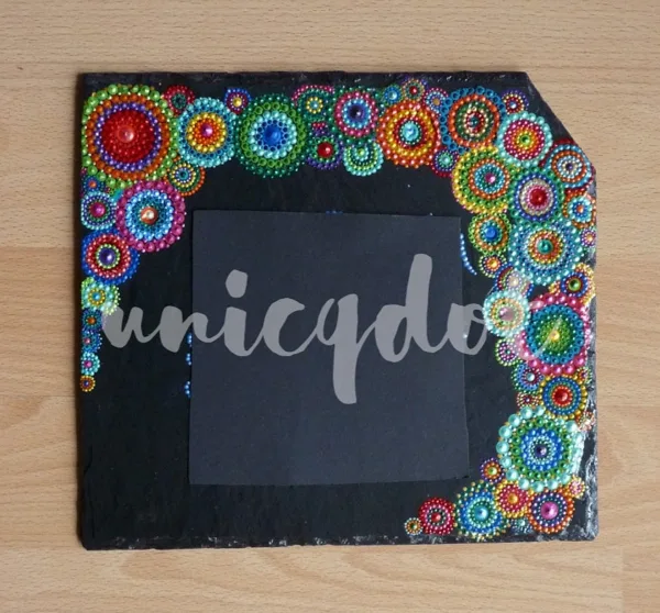 namensschild, acryl auf schiefer, name plate, acrylic on slate. SOLD.